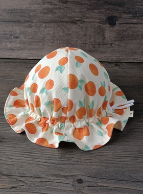 婴儿帽子男女宝宝可爱防晒太阳帽公主帽婴儿春夏薄款遮阳帽渔夫帽