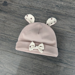 原创婴儿帽子冬季 新生儿胎帽宝宝护卤门可爱小耳朵男童女童套头帽
