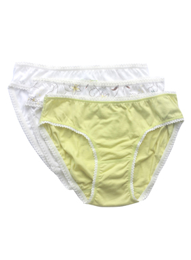 棉元素女士 内裤纯棉面料低腰三角内裤内衣 3条装221128