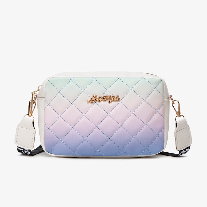 韩版时尚个性2024新款彩虹菱格绣花小方包轻巧便捷简约单肩斜挎包,运动包/户外包/配件,挎包/拎包/休闲包,淘宝优惠券,粉丝福利购,淘宝优惠卷