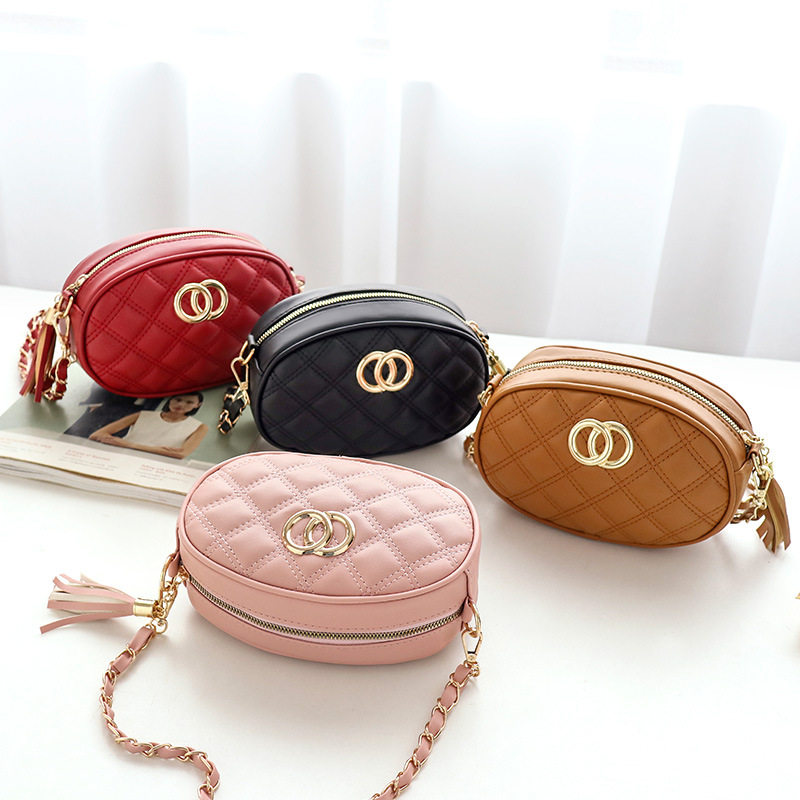 外贸韩版绣线单肩椭圆菱格链条包2022夏新品个性双环流苏包包,箱包皮具/热销女包/男包,通用款女包,淘宝优惠券,粉丝福利购,淘宝优惠卷