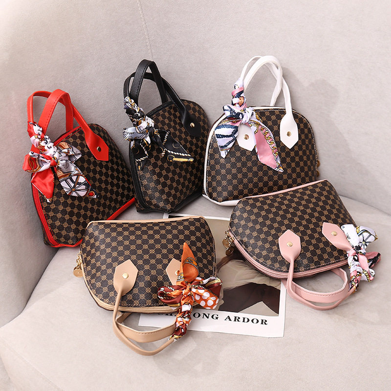 女士包包2022新款印花纹撞色丝巾手提贝壳包休闲时尚单肩包一件发,箱包皮具/热销女包/男包,通用款女包,淘宝优惠券,粉丝福利购,淘宝优惠卷