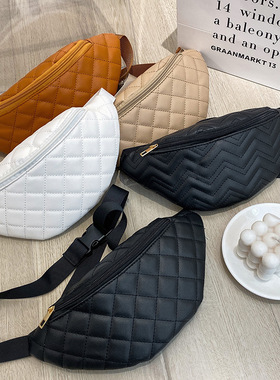 腰包女士包2023ladies bag新款单肩包量大从优小包挎包女菱格胸包