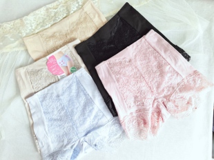 日单蕾丝高腰内裤女士纯棉裆收腹收小肚子提臀无痕产后束腰安全裤