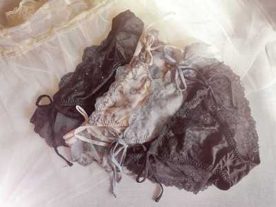 特价日单纯原绑带蕾丝金线刺绣两色无痕女三角内裤满68包邮不退换