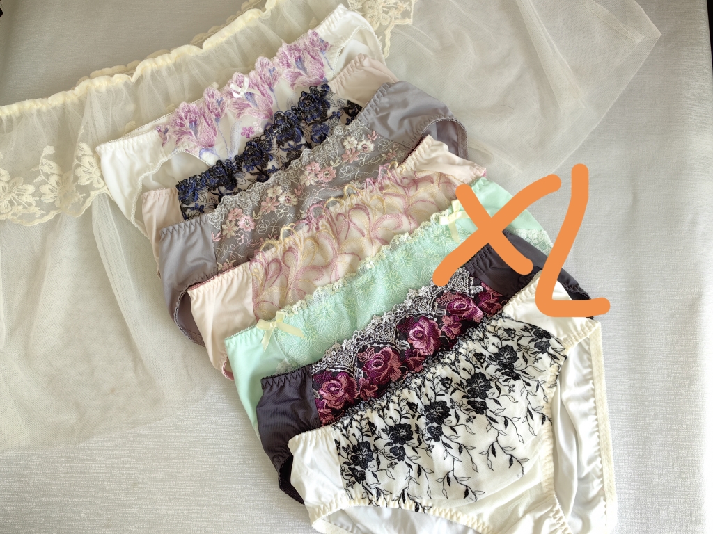 日单内裤刺绣大花超美女三角裤福袋M，L，XL，3L，4L 5L