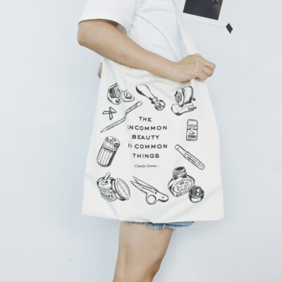 tools手提肩背两用米白色购物袋