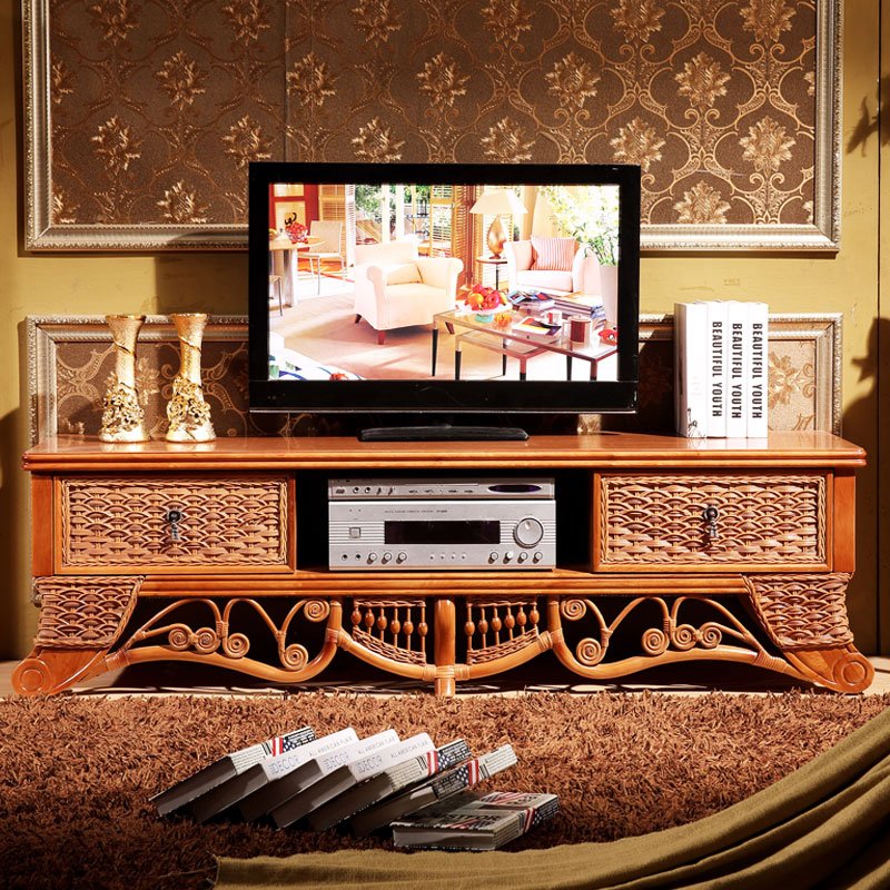 纳雅斯东南亚风格植物真藤电视柜