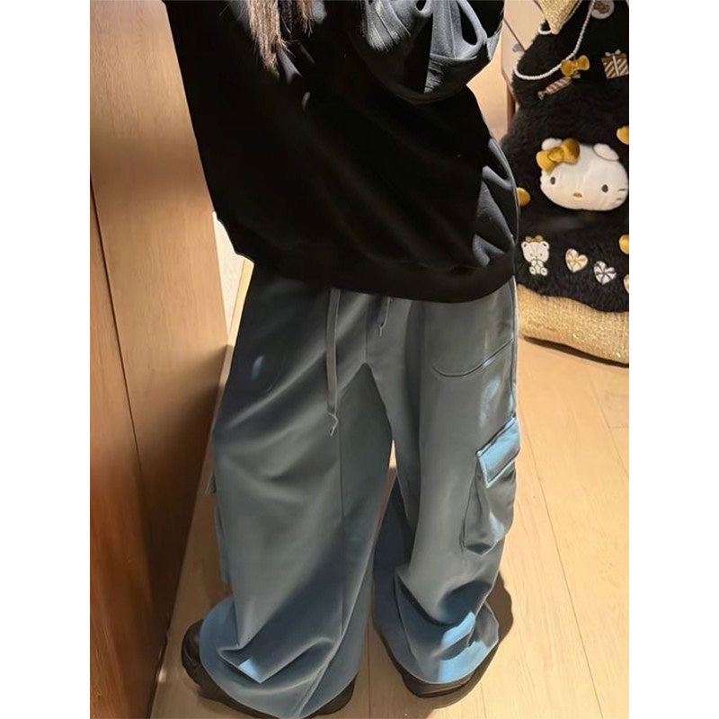 美式宽松垂感工装休闲裤女2026春秋新款高腰直筒百搭卫裤阔腿裤子,女装/女士精品,休闲裤,淘宝优惠券,粉丝福利购,淘宝优惠卷