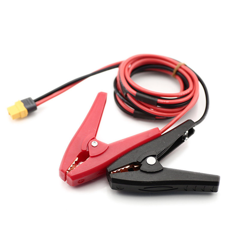 航模锂电池充电线 电瓶夹转XT60母头 充电转接线 鳄鱼夹转T插外场