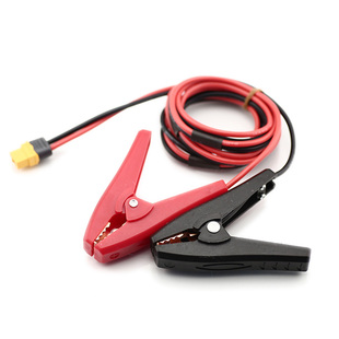 航模锂电池充电线 电瓶夹转XT60母头 充电转接线 鳄鱼夹转T插外场