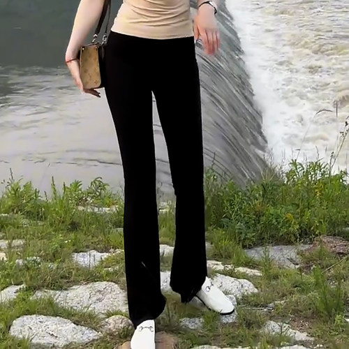 夏季新款高腰薄款显瘦微喇女裤