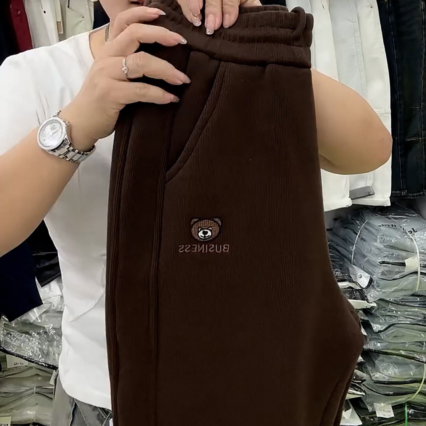 咖色加绒加厚卫裤2025年冬新款女装高腰小个子保暖洋气九分休闲裤,女装/女士精品,大码裤装,淘宝优惠券,粉丝福利购,淘宝优惠卷