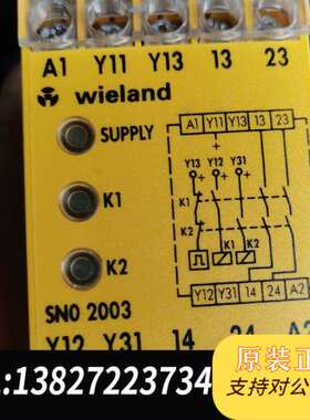 这款威琅SNO1005安全继电器采用黄色外壳，型号为S