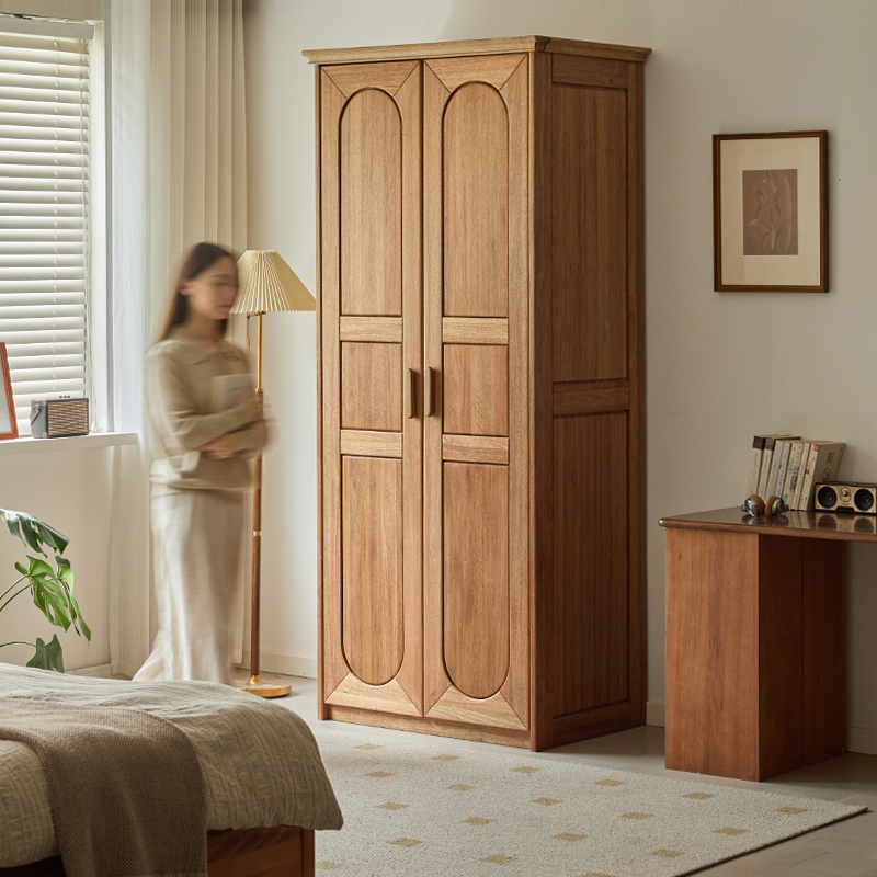 金多喜衣柜新中式卧室家用成品衣橱小户型复古风檀丝木儿童收纳柜
