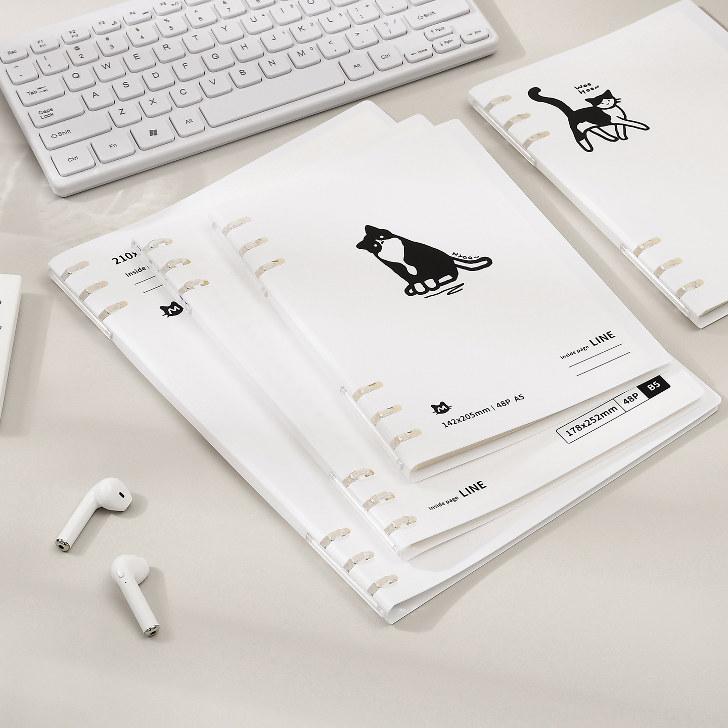 喵呜小记活页笔记本高颜值可拆卸