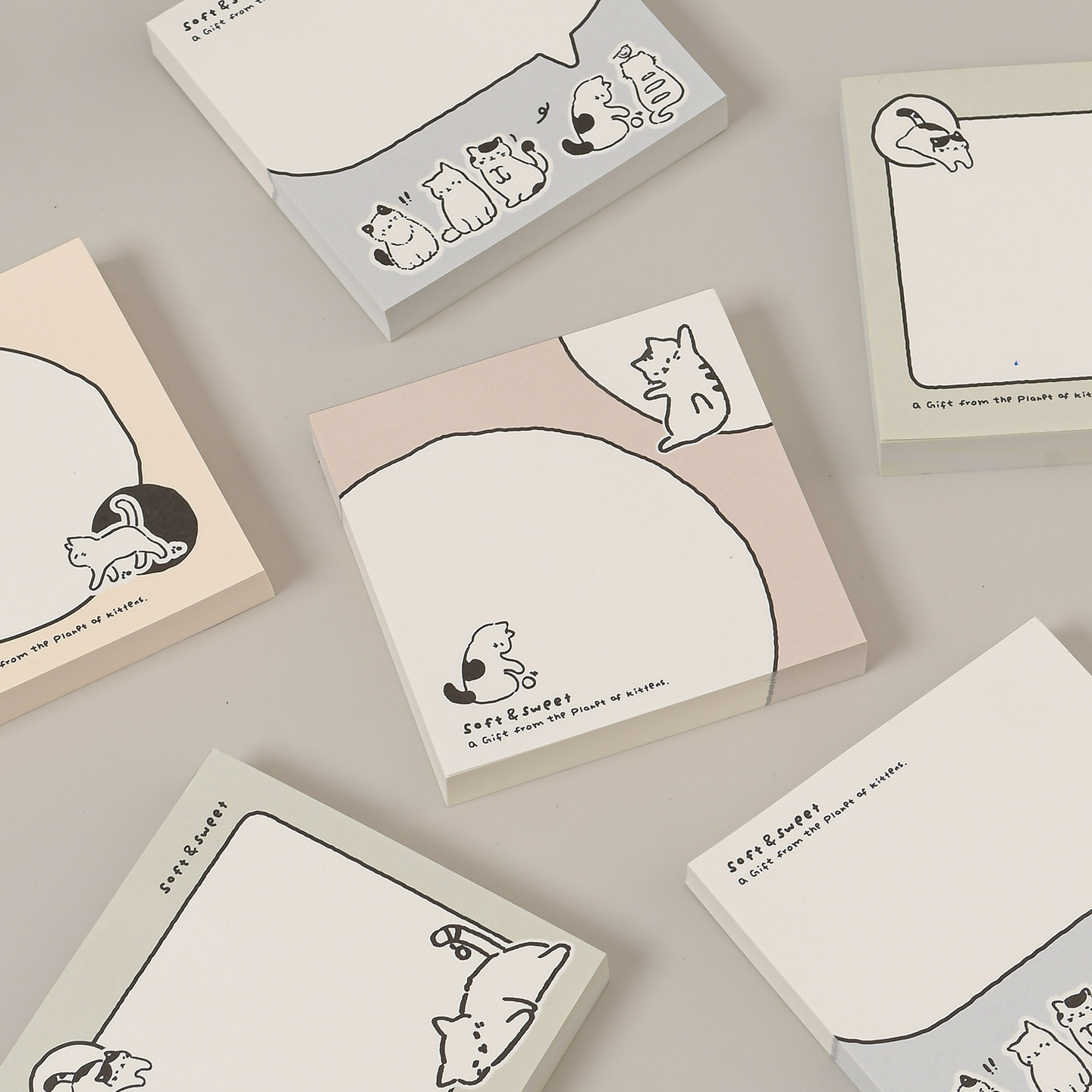 洢杉卡通猫咪便签本可爱学生记事本留言本便条纸高颜值原创设计