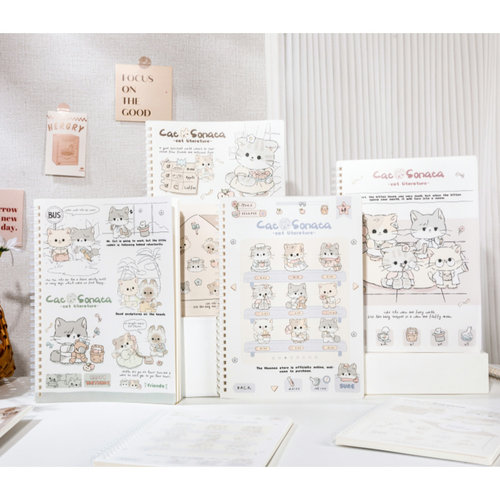 伊莎儿软线圈笔记本A5B5韩系小猫