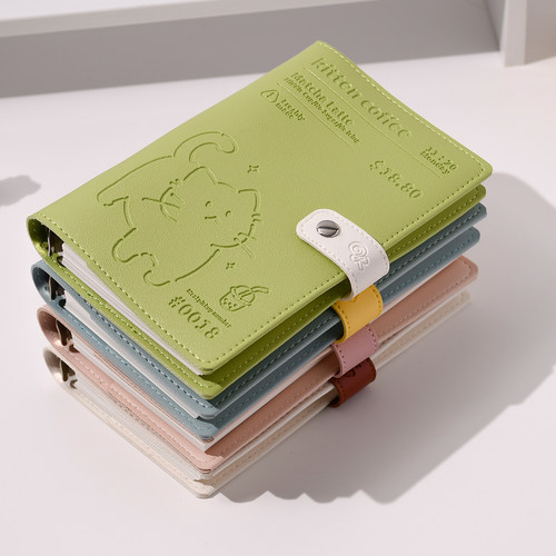 伊莎儿B6皮质活页本猫猫咖啡屋