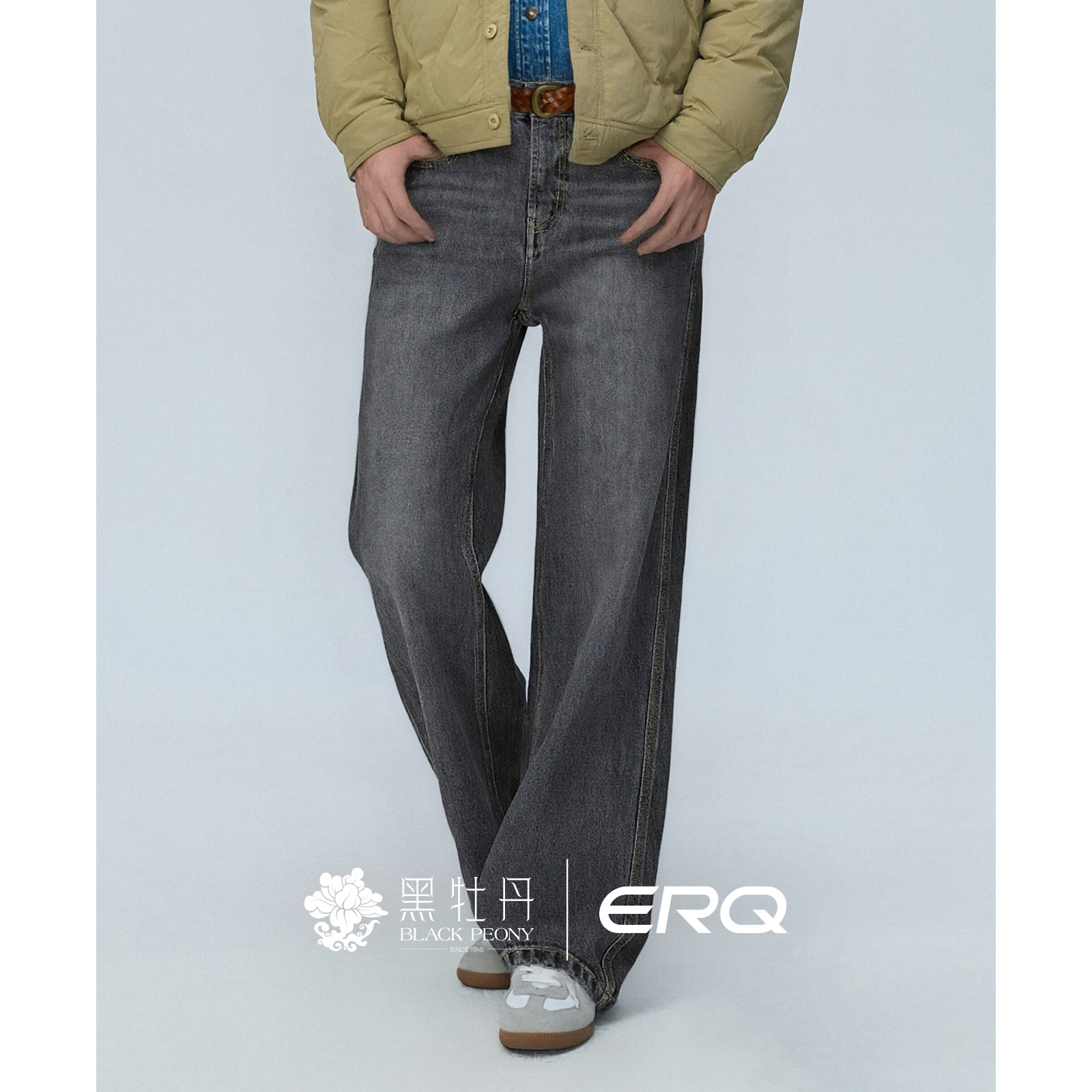 ERQ905宽松阔腿牛仔裤秋冬加厚
