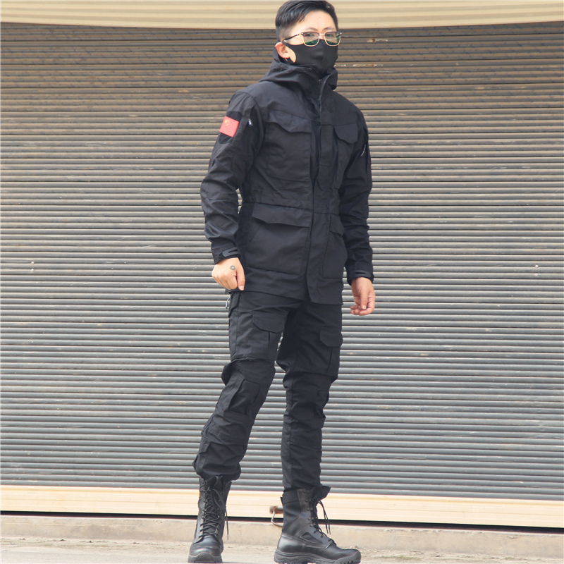 秋冬蟒纹迷彩服套装男战术蛙服耐磨工作服劳保户外登山服防水风衣