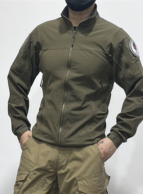 军鸟LEAF四面弹力修身软壳夹克户外战术外套春秋橘皮纹迷彩防水帅