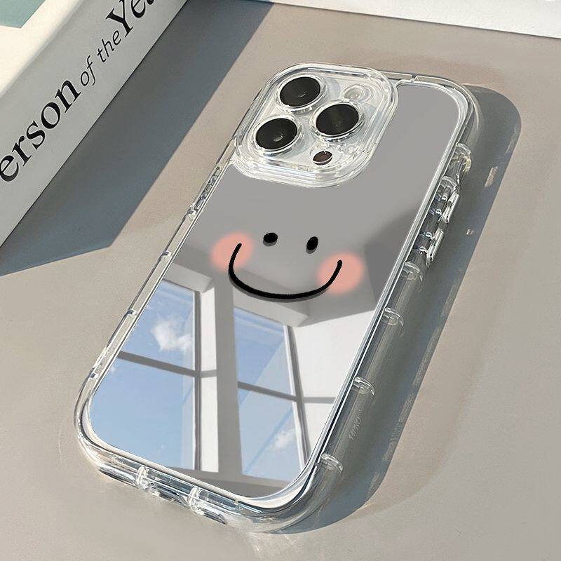 适用于苹果iPhone6 (全型号) 手机壳 高颜值化妆镜 镜头加高 气囊防摔 简约 iPhone12ProMax 质感 iPhone8Plu