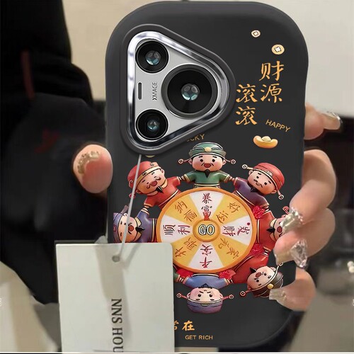 适用于华为 Pura70Pro 全型号手机壳 P70 Mate60 P50 P40Pro Mate30Pro 小胖妹镜框亮面耐磨轻奢质感壳