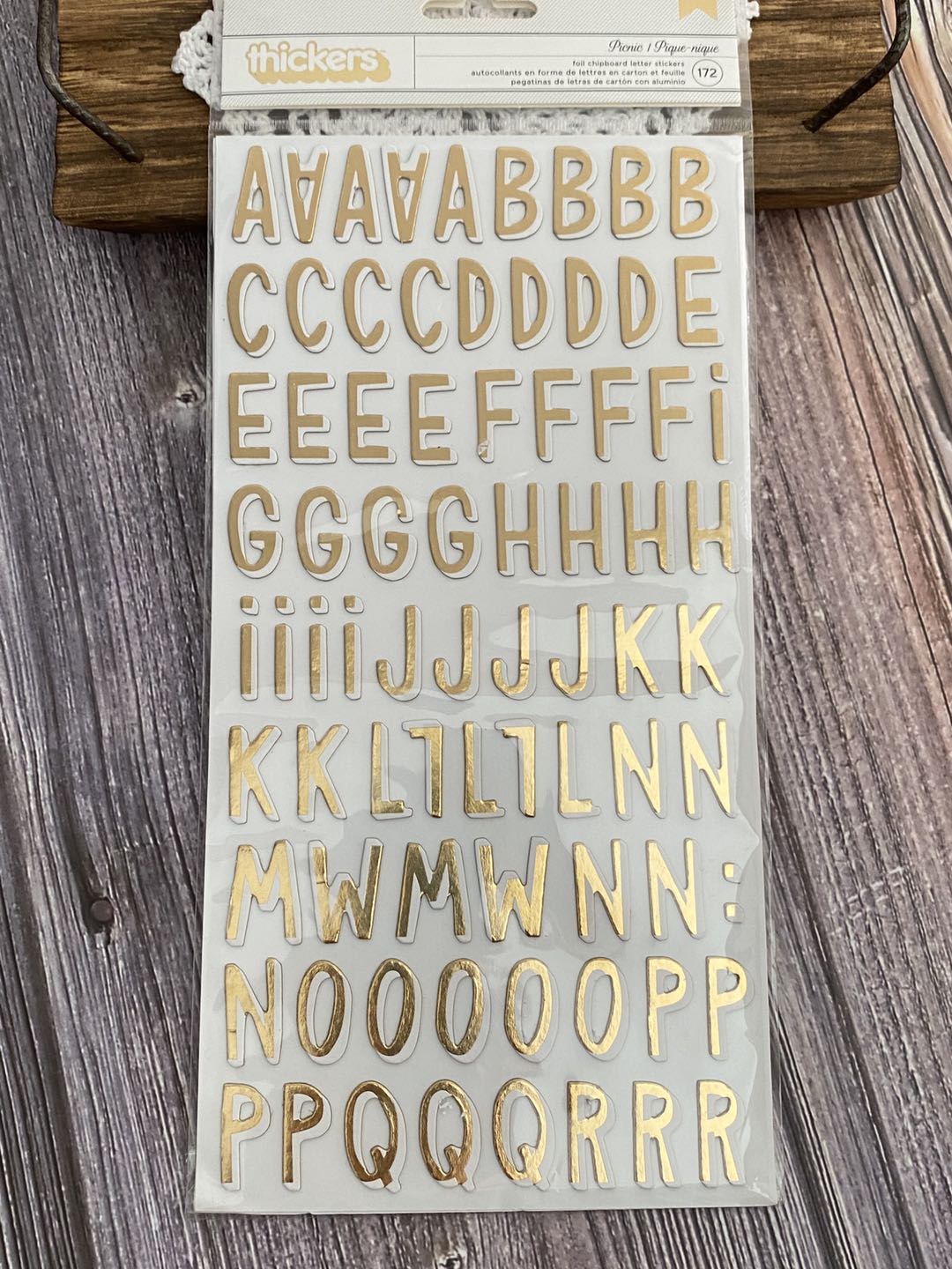 烫金纸板字母贴纸系列