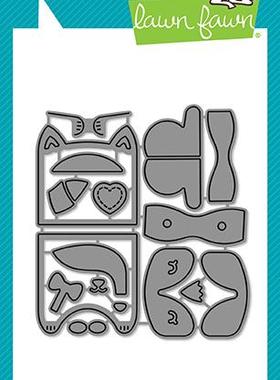 Lawn Fawn *切割模板LF1826 Tiny Gift Box 浣熊狐狸小礼盒Add-on