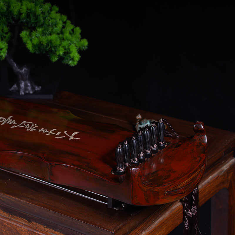 自远堂古琴乐器专业演奏老川桐纯手工生漆生漆包邮红色灵机古琴