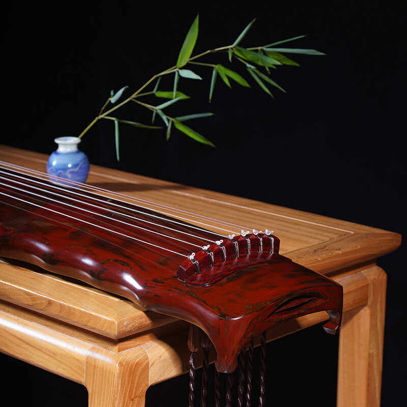 自远堂古琴专业演奏百年老杉木收藏级纯手工生漆包邮朱砂落霞