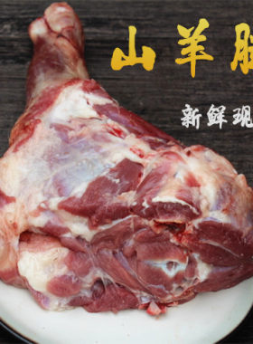 新鲜羊腿1100g 山羊肉 羊前腿 羊小腿 琵琶腿 烧烤羊腿农家放养
