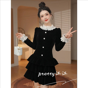 欧洲站生日穿搭礼服连衣裙2026新款小众轻奢千金风显瘦荷叶边裙子