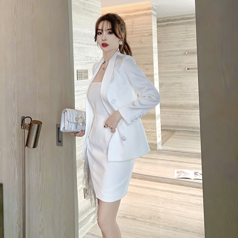 小个子白色西装短外套女ins时尚百搭韩版修身气质休闲西服上衣女