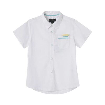 童装全棉白衬衫短袖t恤