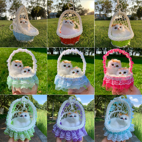 花边吊篮会叫猫咪仿真发声玩具
