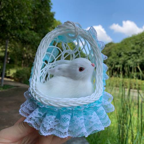 迷你花篮小兔子毛绒玩具
