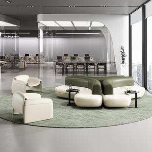 公司接待区沙发2025新款办公室接待会客休息区轻奢高级感商务简约