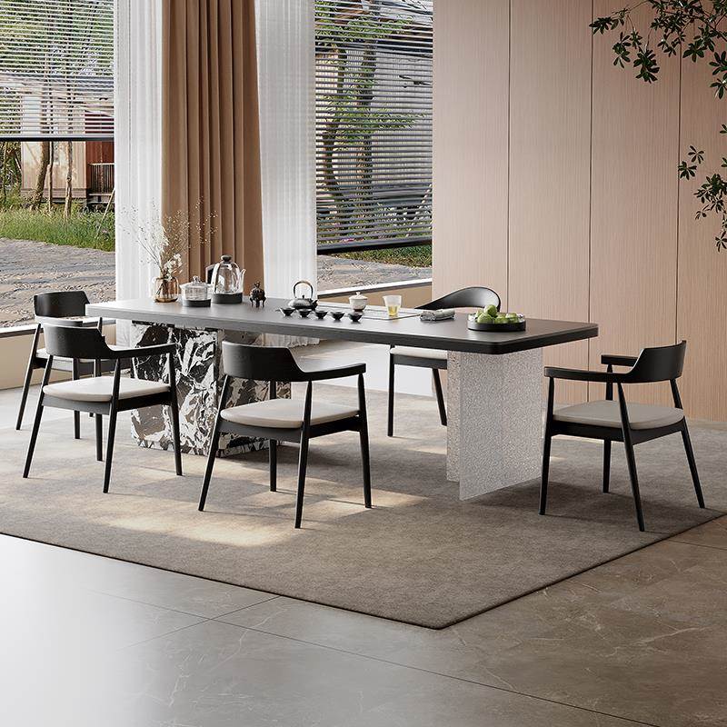 意式岩板实木茶桌客厅办公室亚克力岛台泡茶台现代高级感2025新款