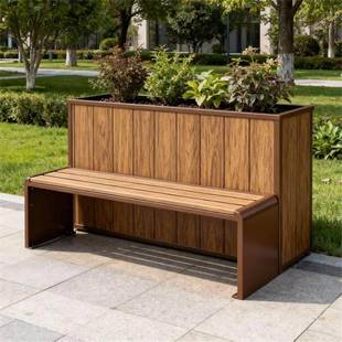 合金户外花箱座组合户外种植花箱753场商椅铝业商街花槽小区公园