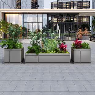 花箱定制户外隔断花箱工厂组合不锈钢商业街广场公园移动花盆围栏