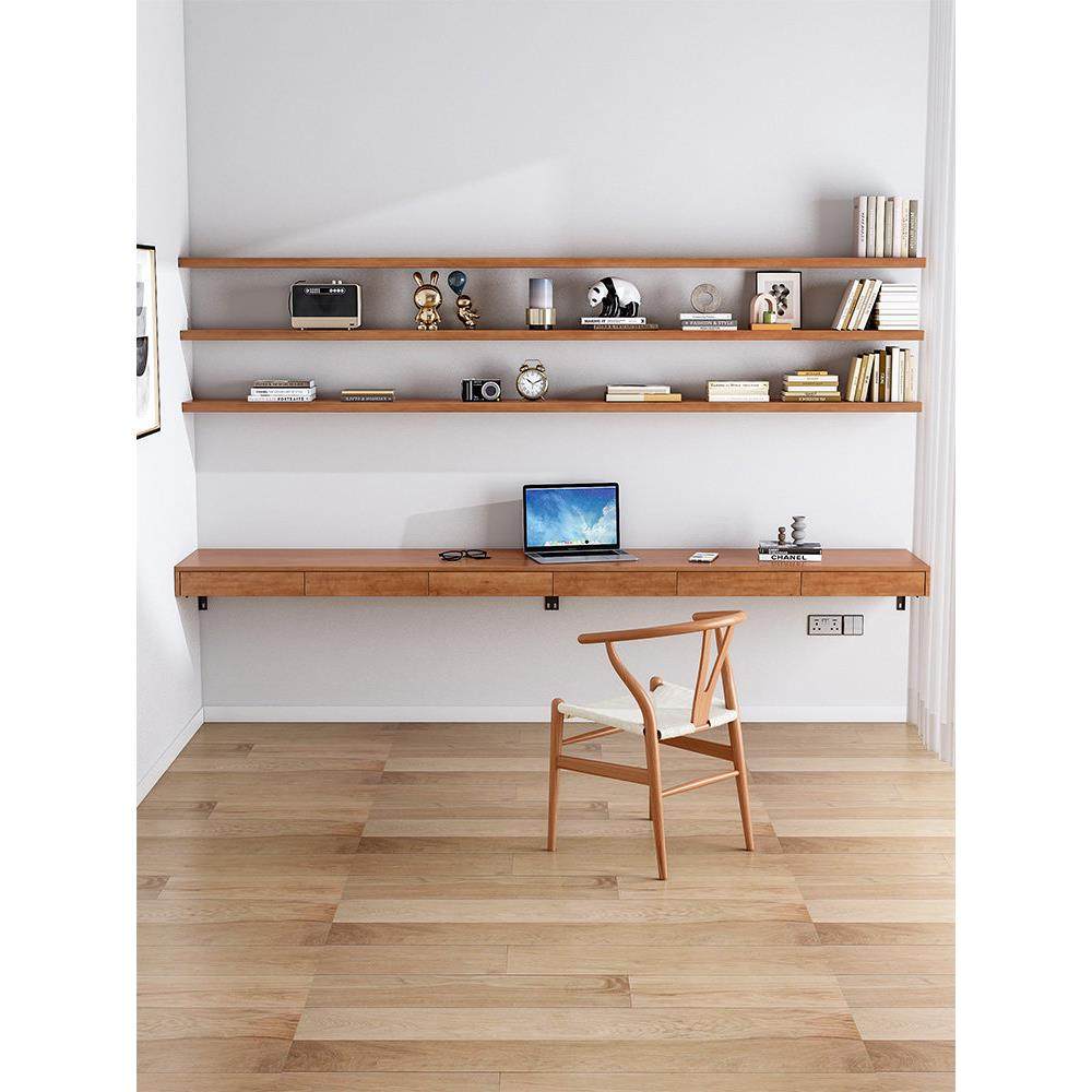 全实木壁挂式书桌书架成简单集的家庭双习人学习桌20231016与抽屉,住宅家具,书桌,淘宝优惠券,粉丝福利购,淘宝优惠卷