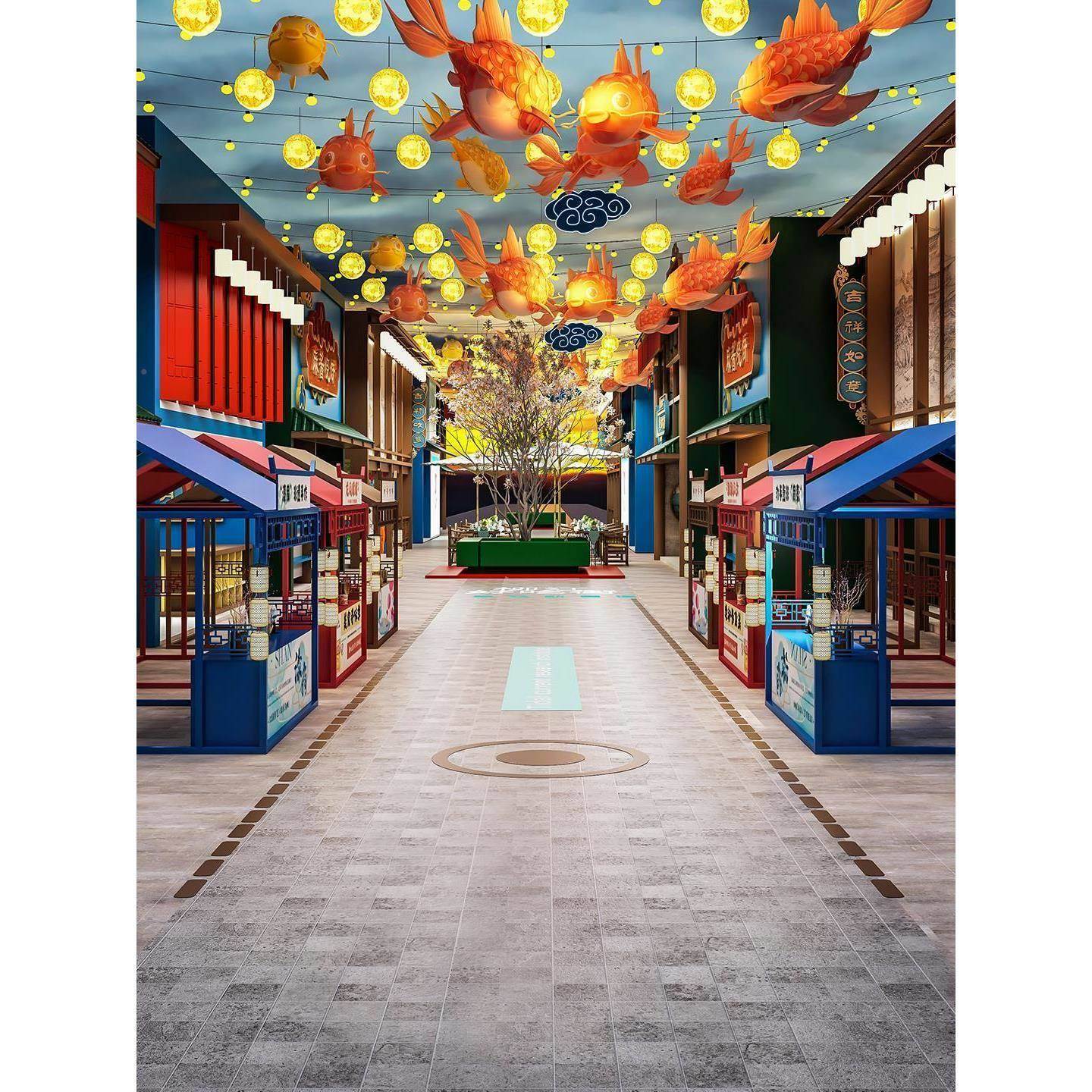 移动摆无品牌\/摊架古风古城庙会摊地货架户外夜商业街位架市集市