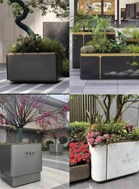 外不锈花箱铁艺种场植箱可移动大户树池广景观花钵道钢HC1618路隔