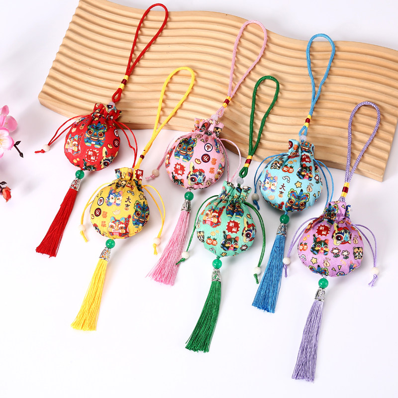 小老虎国风香囊端午节艾草香包挂件便携流苏吊坠民族风定制LOGO