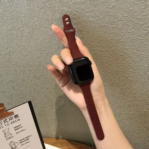 applewatch小蛮腰细款硅胶手表带