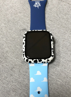 适用iwatch9苹果表带 applewatchse87654胡迪卡通奶牛壳SE手表带