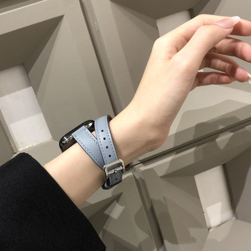 苹果iwatch真皮双圈手表带