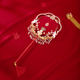 婚礼双圈红色秀禾扇出嫁成品扇diy手工材料包遮面扇 新娘团扇中式
